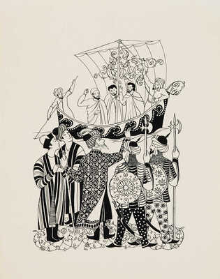 Мелихов Александр Васильевич. Лот из шести иллюстраций к книге: Абдурашид Р. Бабушка-сказка. М.: Детская литература, 1975 